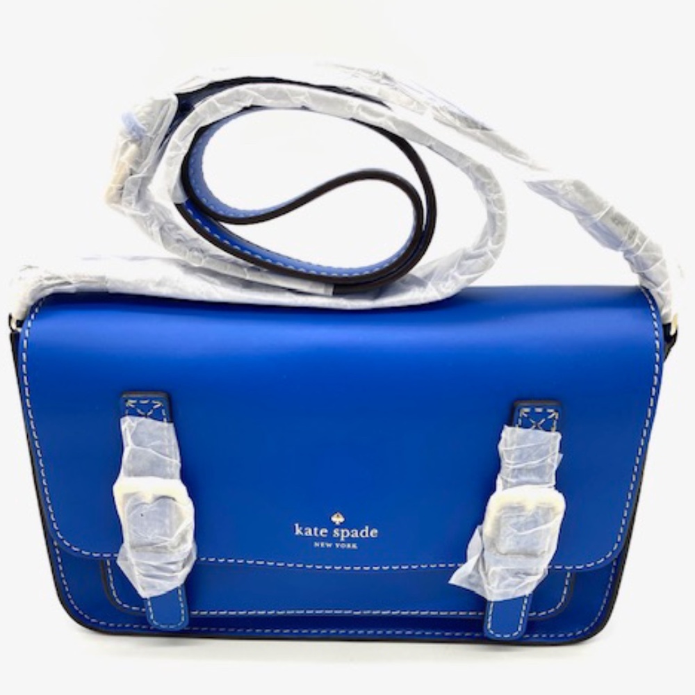 Kate Spade New York Essex Scout Bluebell Leather Crossbody Handbag~Retro Chic~